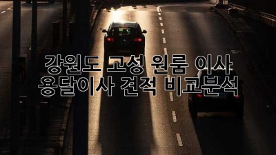 강원도 고성 원룸 이사? 용달이사 견적 비교분석!